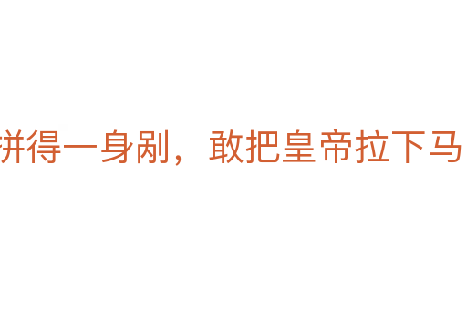 拼得一身剐,敢把皇帝拉下马