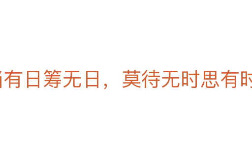 宁当有日筹无日,莫待无时思有时