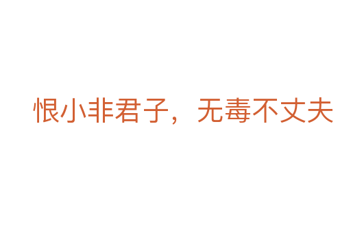恨小非君子,无毒不丈夫