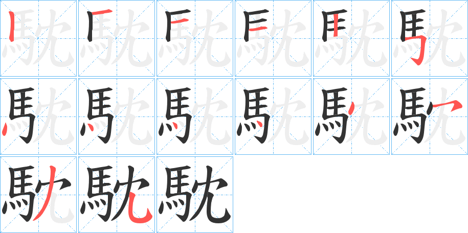 馾的笔顺分步演示